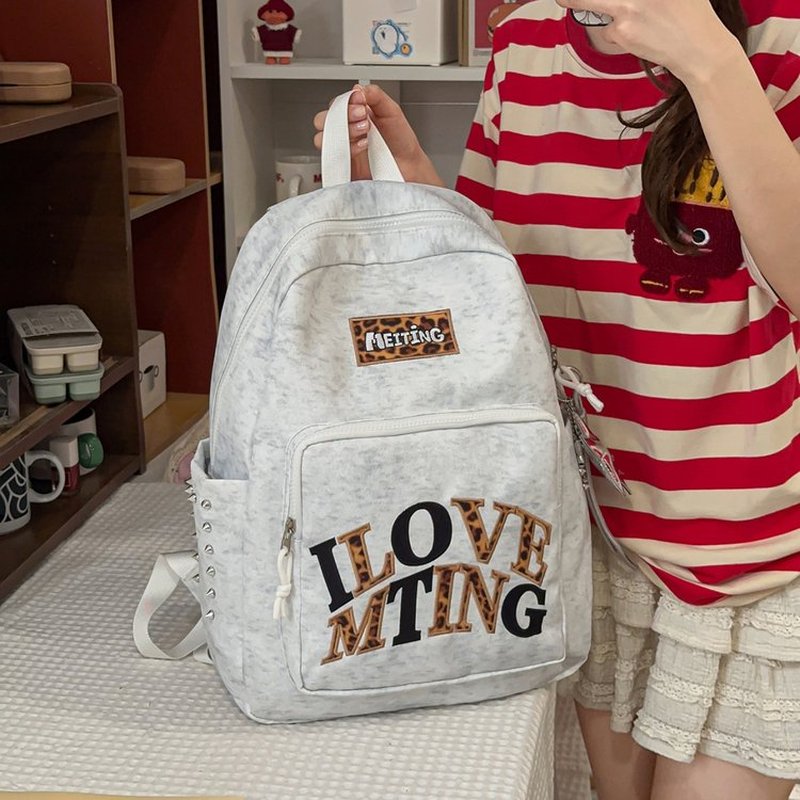 Y2K Grauer Rucksack für Frauen – School Backpack Teen Bewertung und Preis
